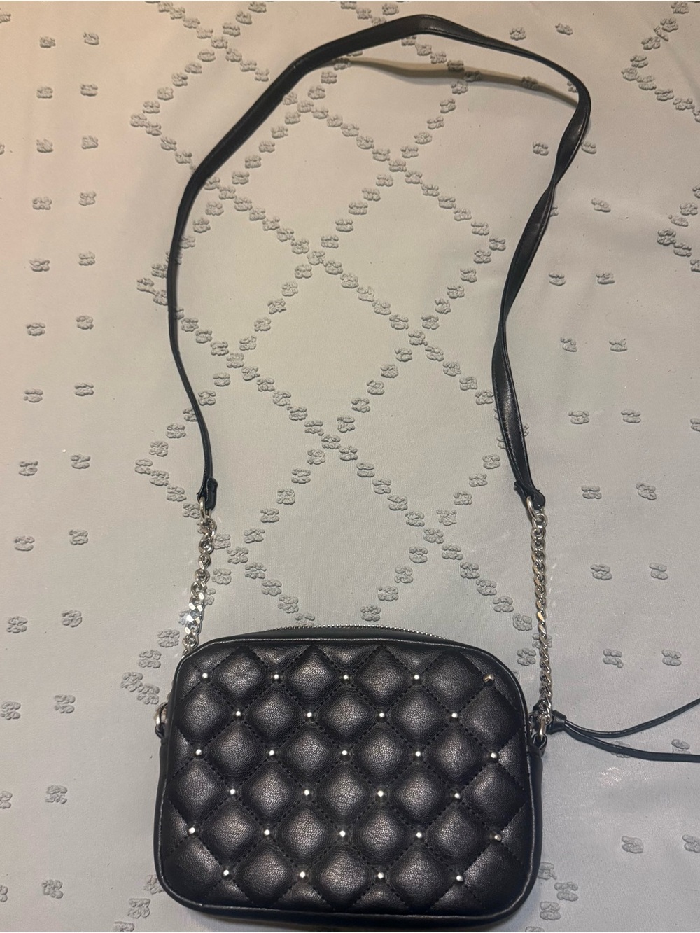 Rebecca Minkoff Black Quilted Crossbody with Studs and Chain Strap